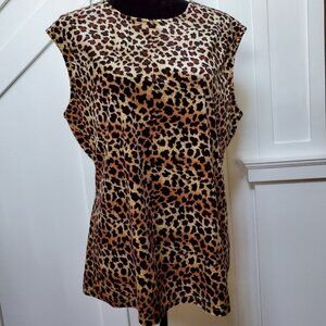 Sleeveless Leopard print velvety top